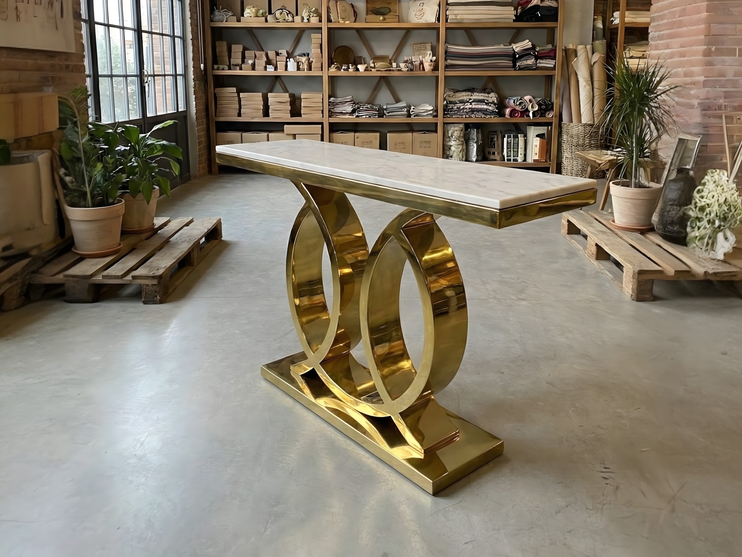 Paslanmaz Çift Halka Gold Masa