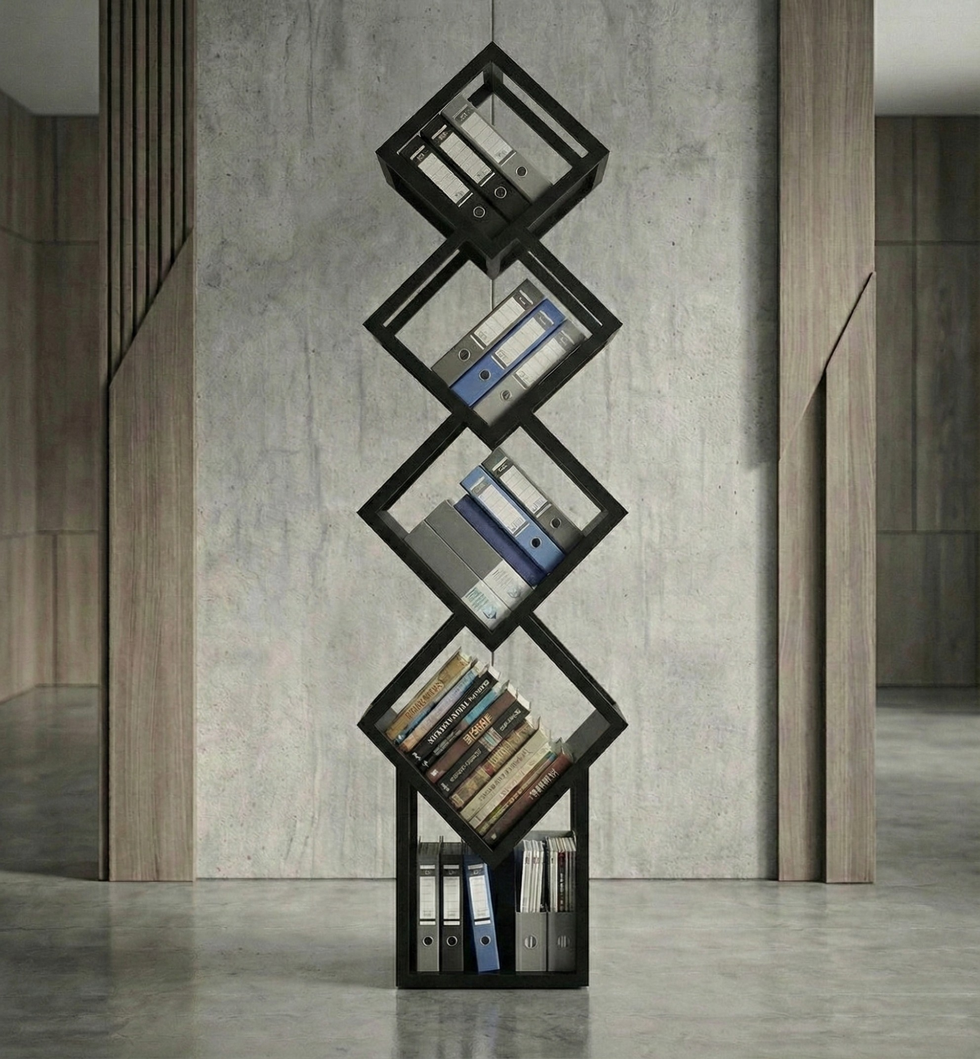 Modern Metal Zemin Rafı – Dekoratif Çok Bölmeli Dikey Organizer Raf Ünitesi