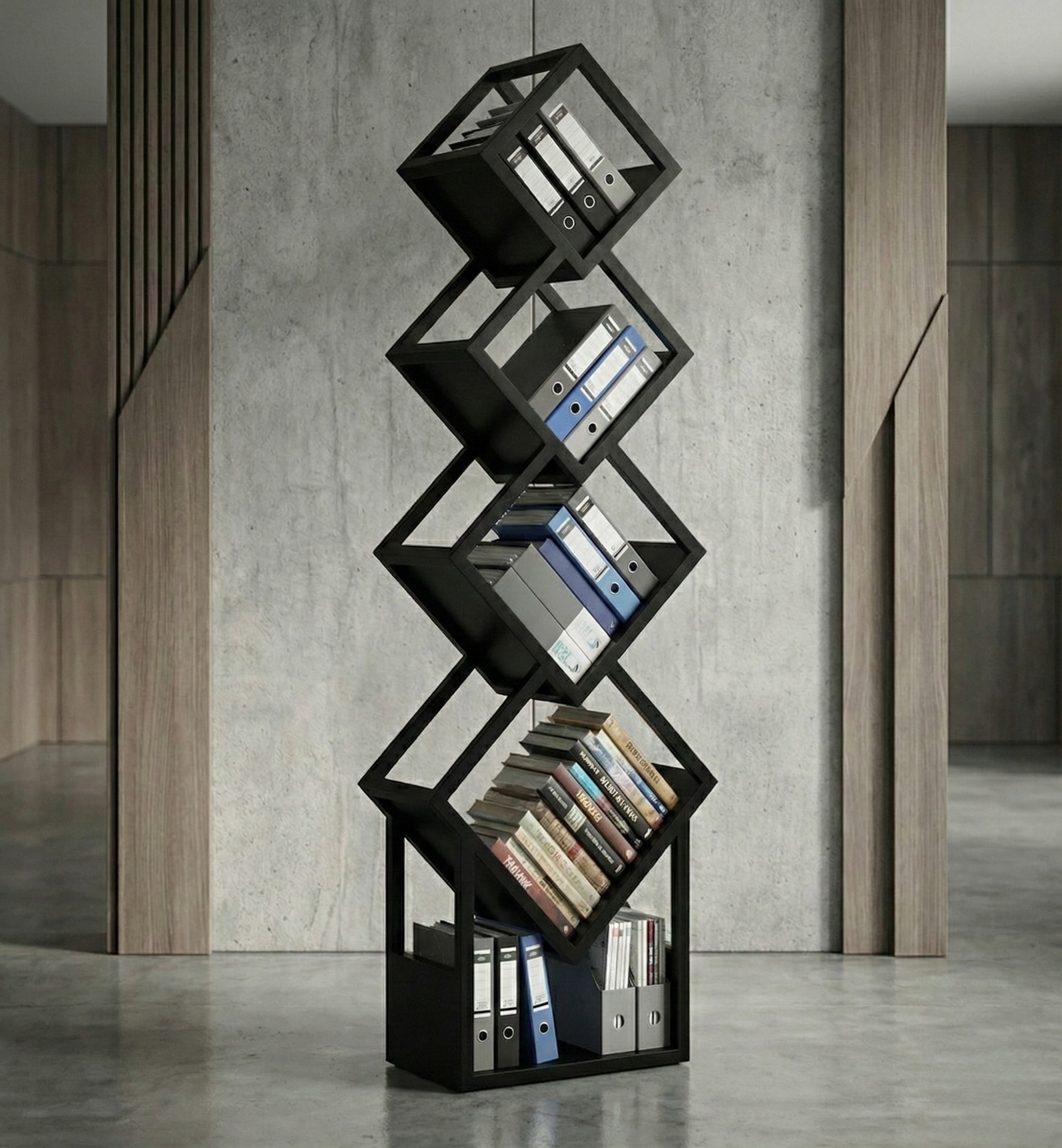 Modern Metal Zemin Rafı – Dekoratif Çok Bölmeli Dikey Organizer Raf Ünitesi