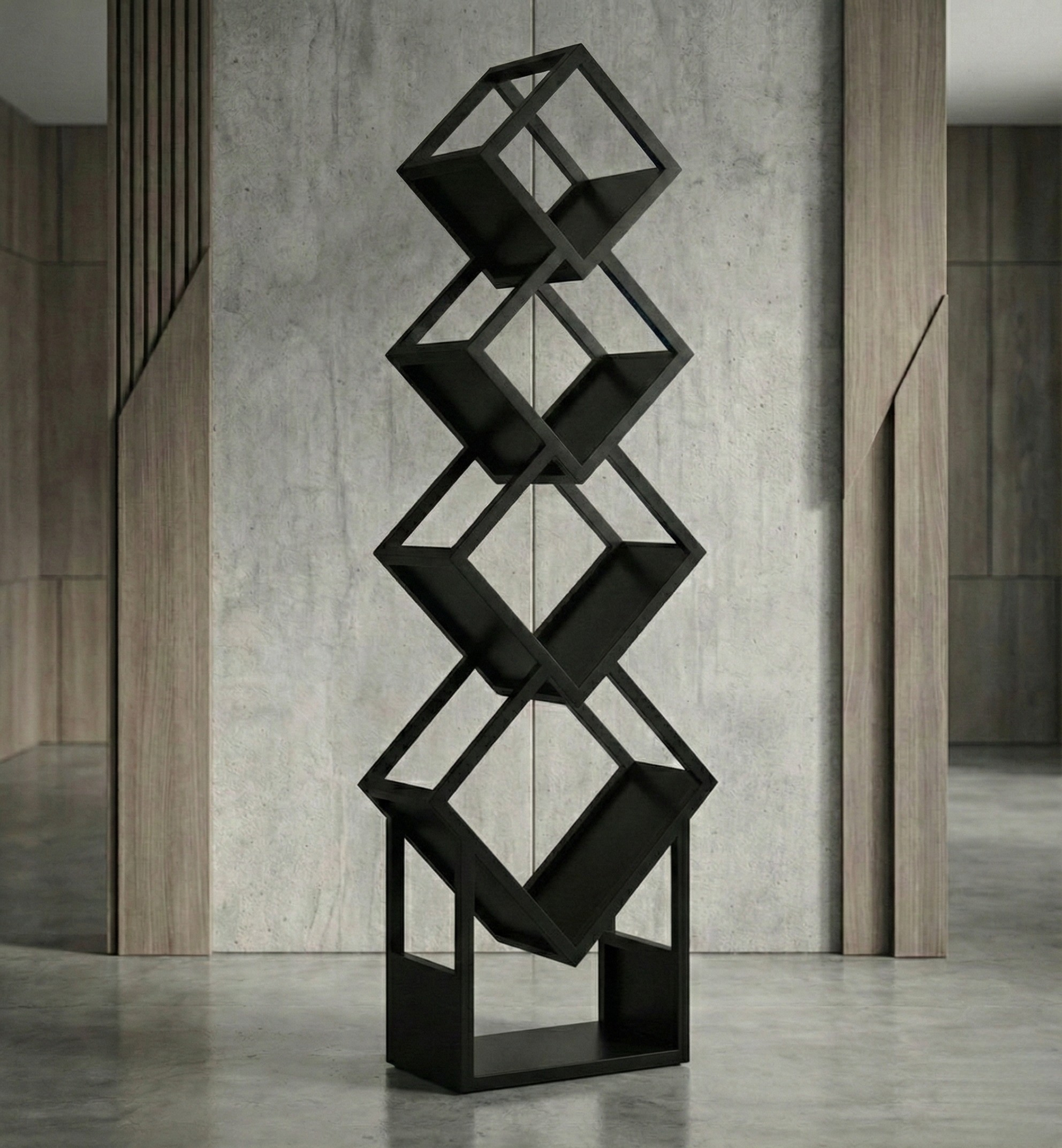 Modern Metal Zemin Rafı – Dekoratif Çok Bölmeli Dikey Organizer Raf Ünitesi