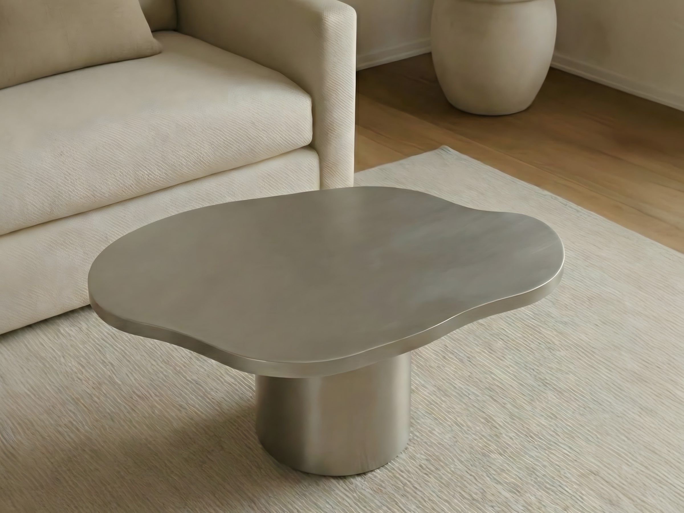 Paslanmaz Organik Modern Orta Sehpa