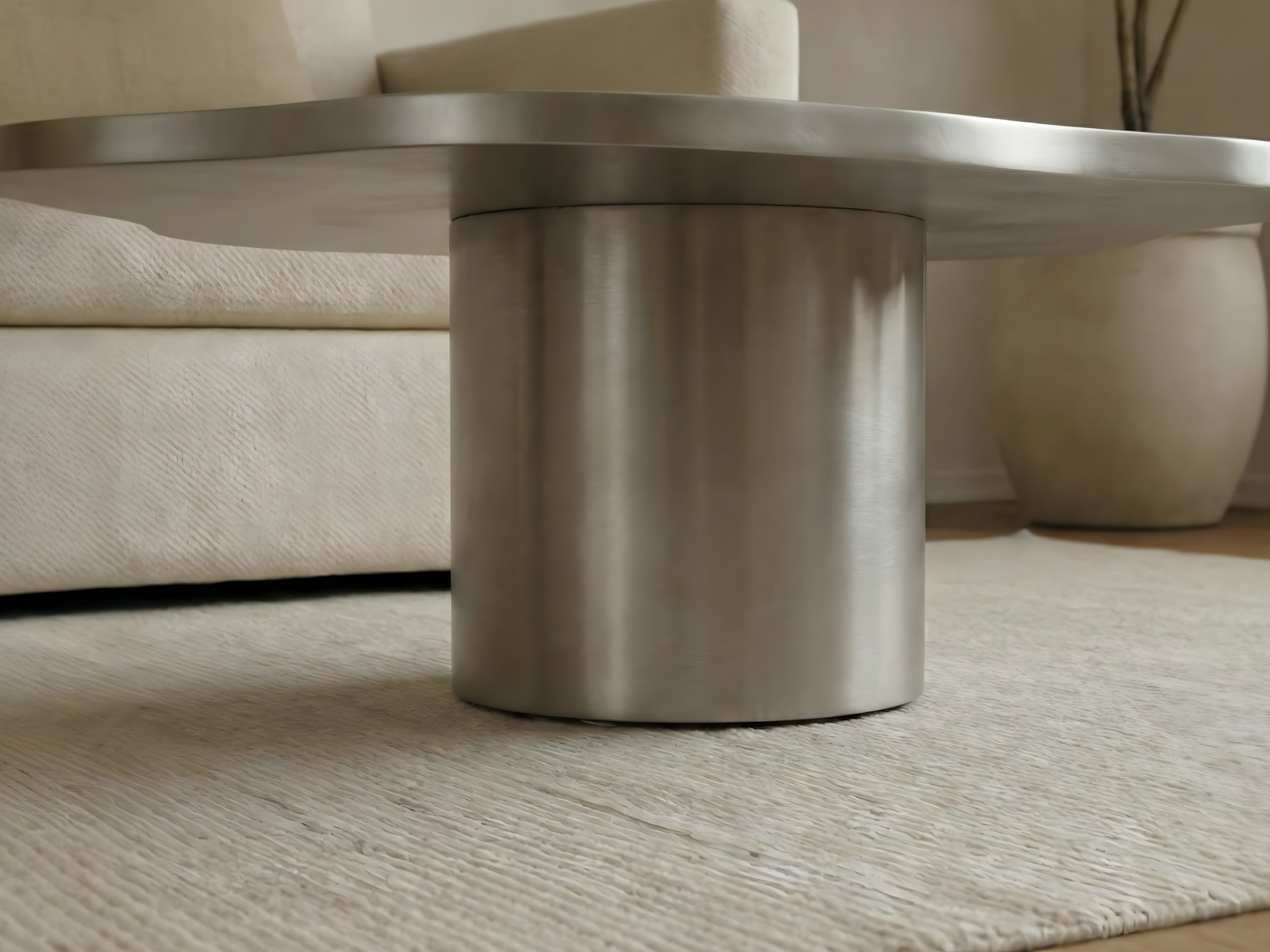 Paslanmaz Organik Modern Orta Sehpa