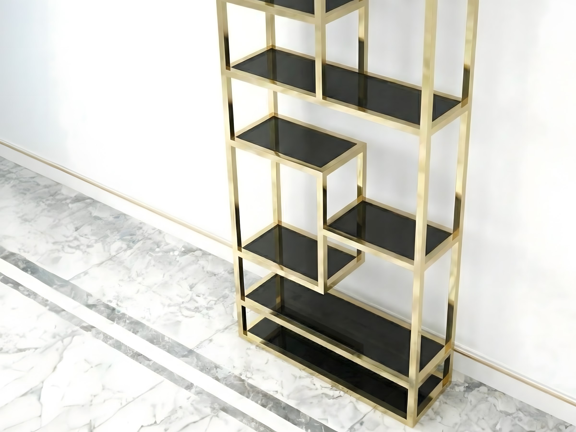 Paslanmaz Gold Dekoratif Raf Ünitesi