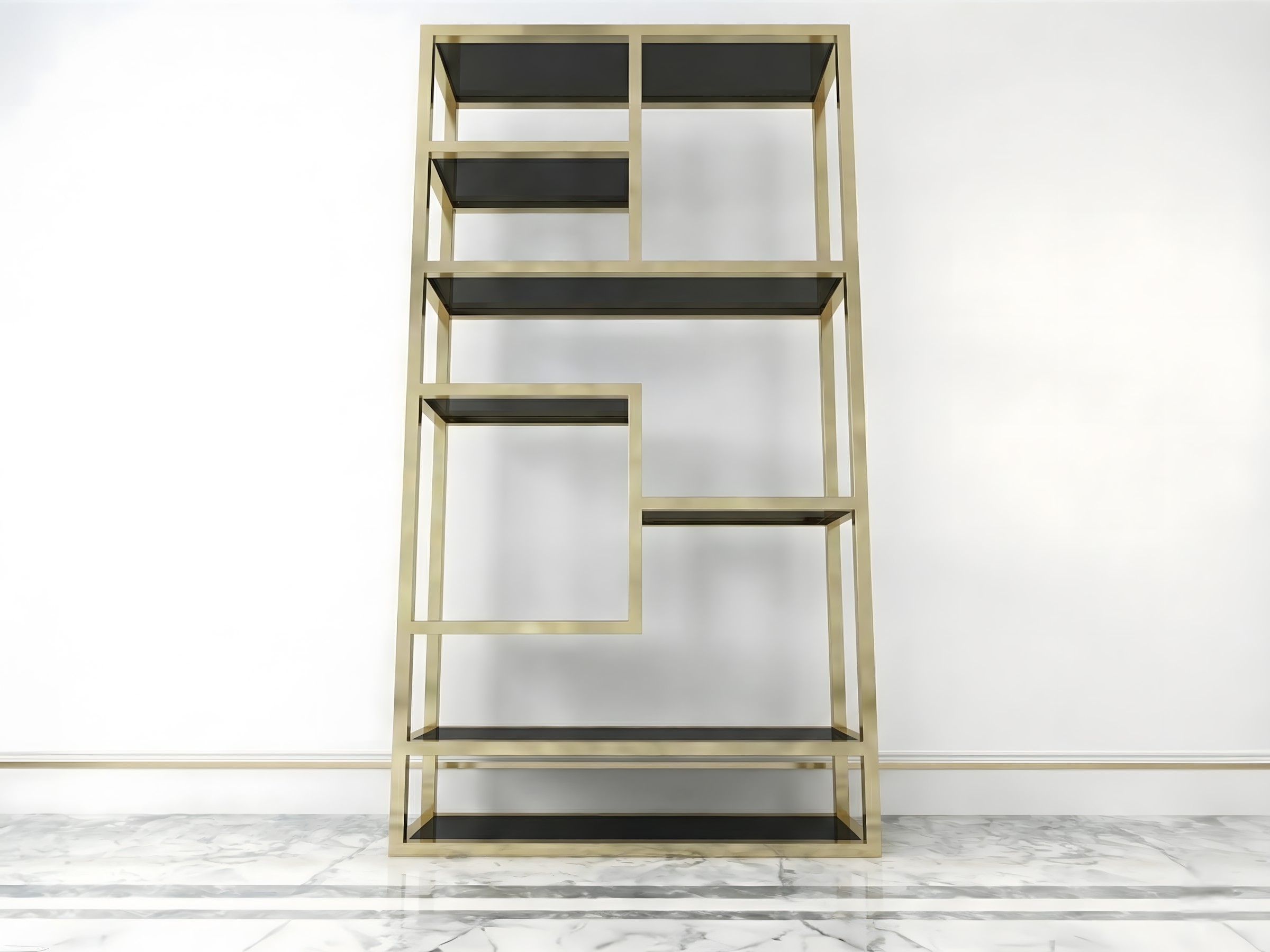 Paslanmaz Gold Dekoratif Raf Ünitesi