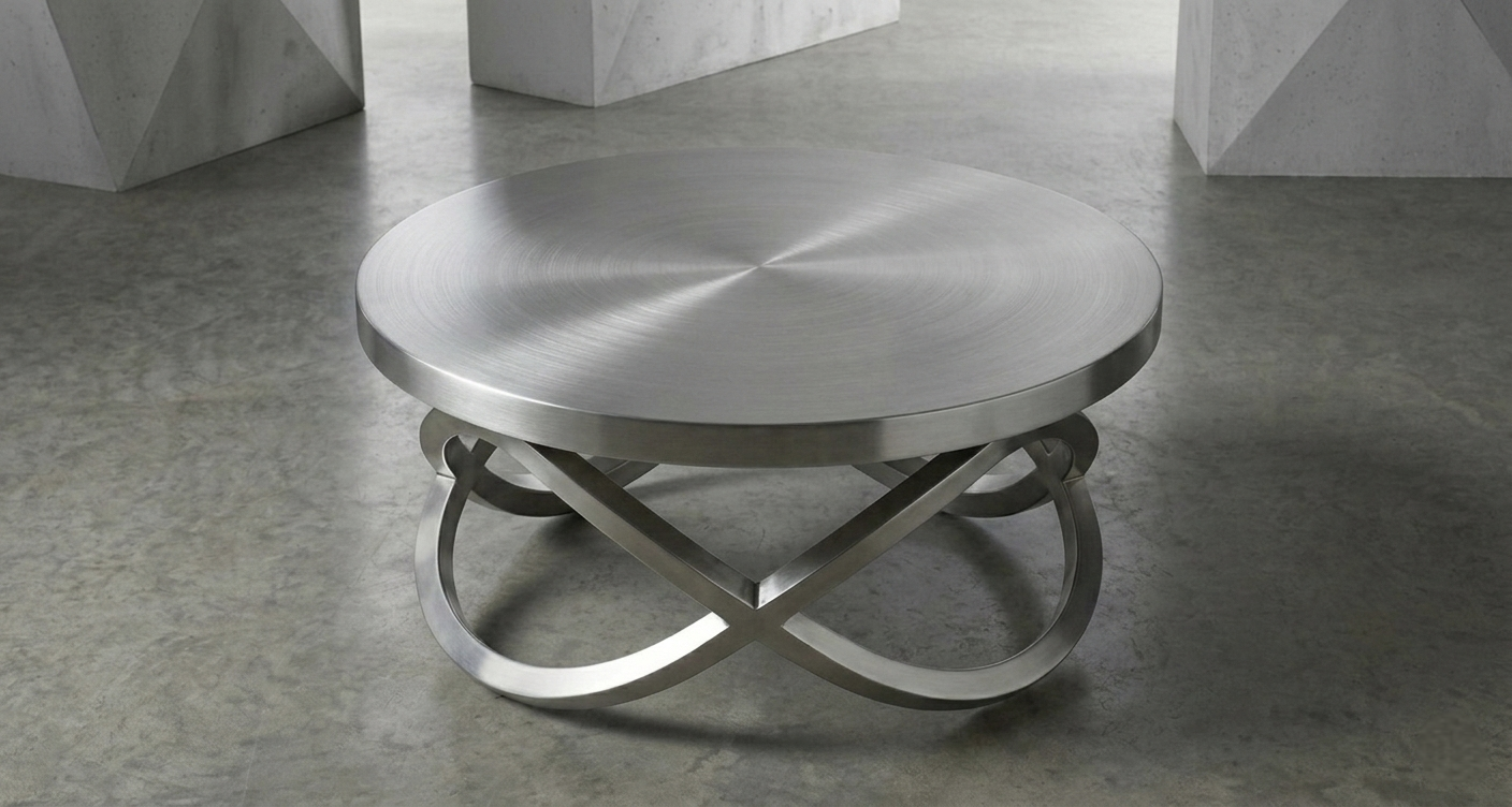 Paslanmaz Çelik Sonsuz Form Modern Yuvarlak Orta Sehpa