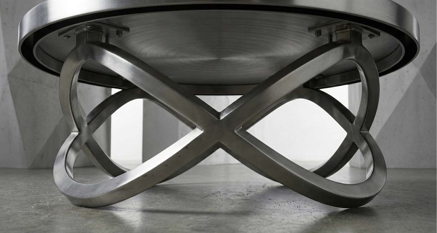 Paslanmaz Çelik Sonsuz Form Modern Yuvarlak Orta Sehpa