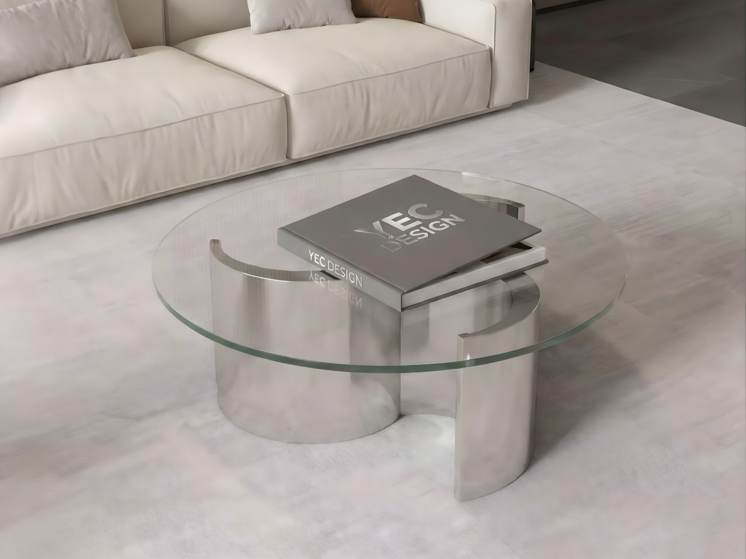 Paslanmaz çelik yuvarlak orta sehpa özel üretim